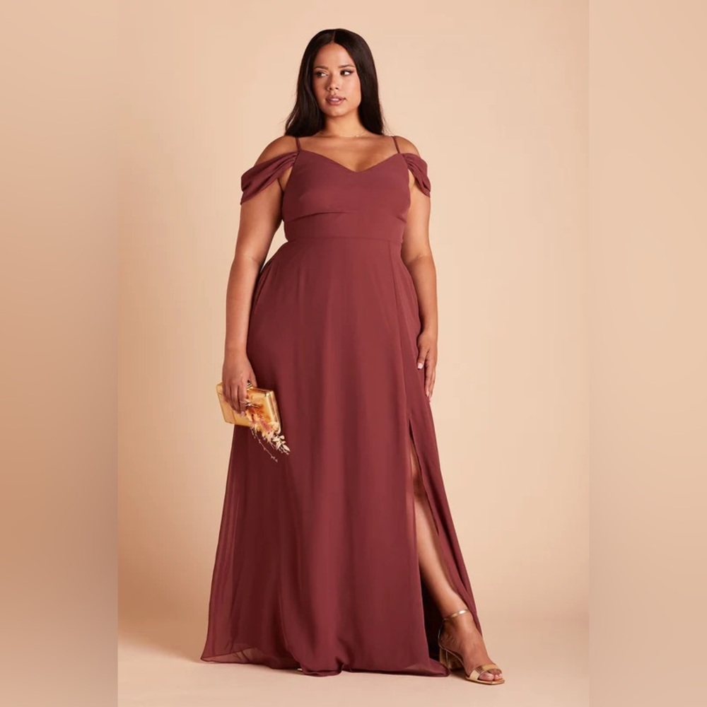 🎊Host Pick Birdy Grey DEVIN CONVERTIBLE DRESS CHIFFON ROSEWOOD CURVE 1X NEW NWT
